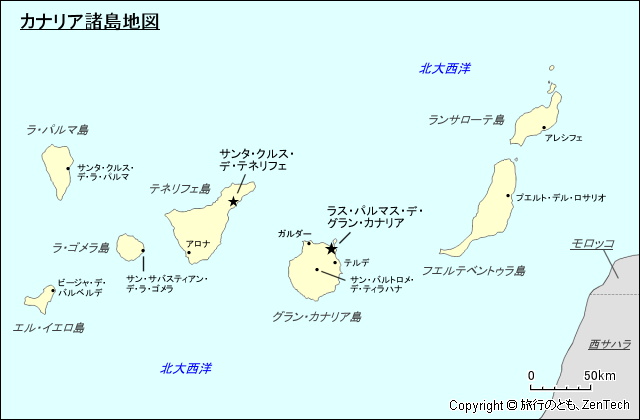カナリア諸島地図