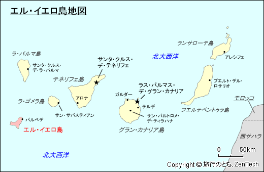 エル・イエロ島地図