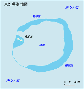 東沙環礁地図