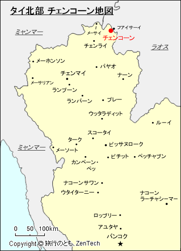 タイ北部 チェンコーン地図