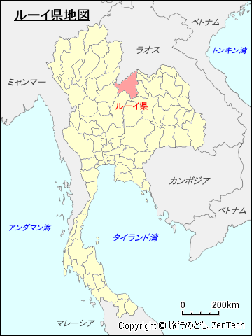 タイ王国ルーイ県地図