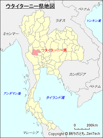 タイ王国ウタイターニー県地図