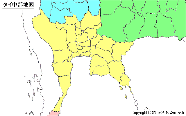 タイ中部県境地図