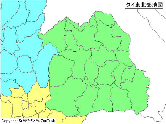 タイ東北部県境地図