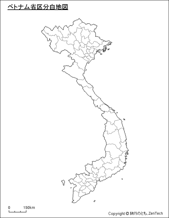 ベトナム省区分白地図