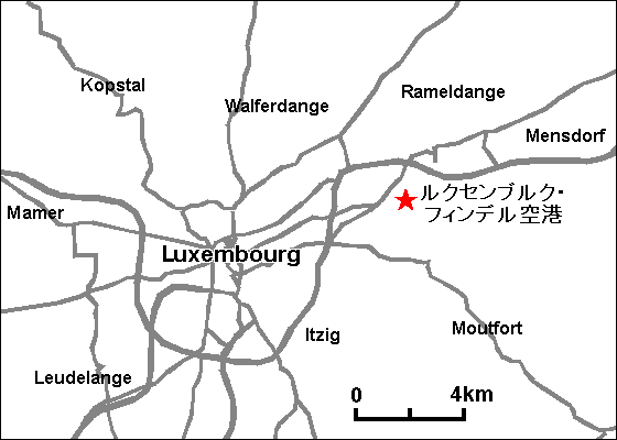 ルクセンブルク空港地図