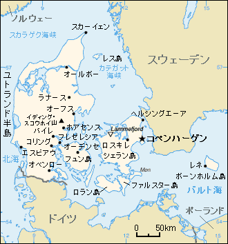 デンマーク地図（中サイズ）
