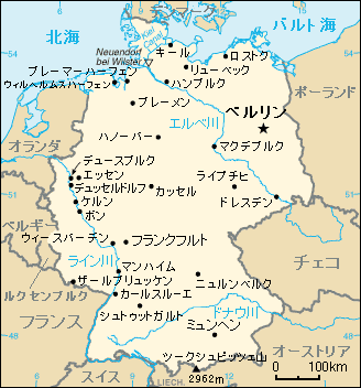 日本語版のドイツ地図