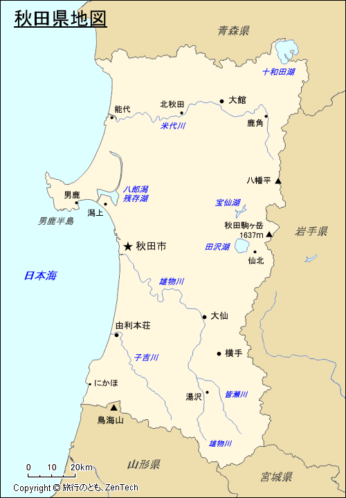 秋田県地図