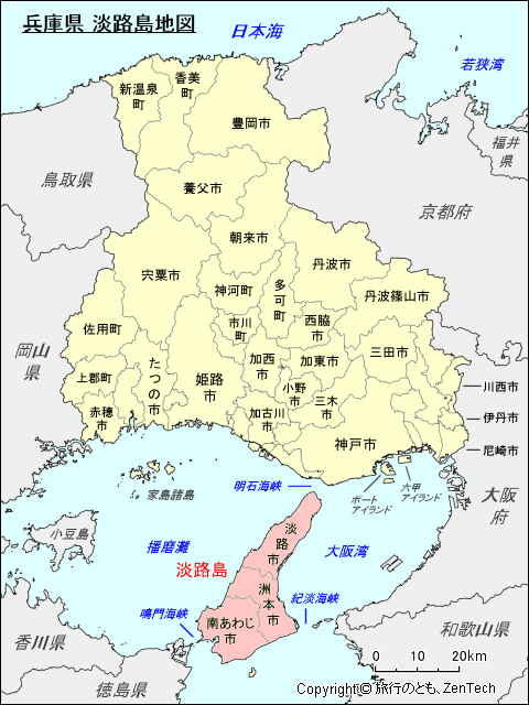 兵庫県 淡路島地図