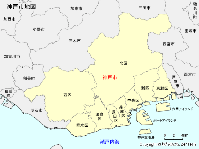 兵庫県 神戸市 地図 旅行のとも Zentech