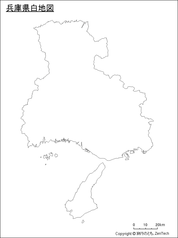 兵庫県白地図