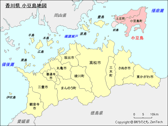 香川県 小豆島地図