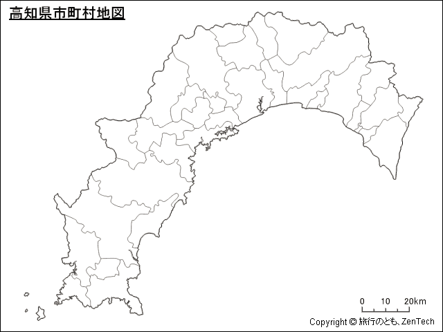 高知県 市町村地図 旅行のとも Zentech