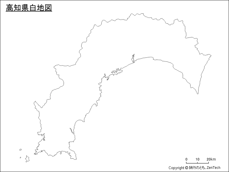 高知県白地図