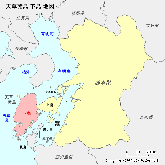 天草諸島下島地図