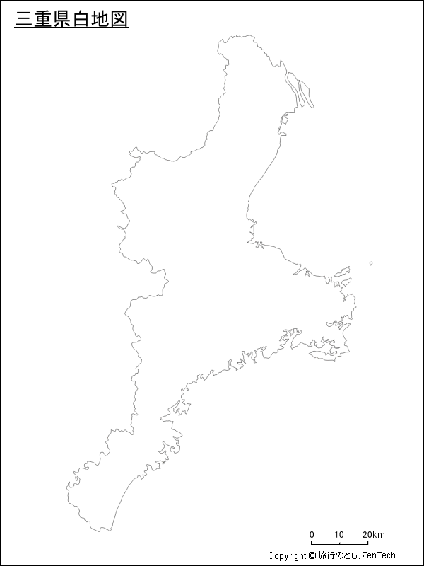 三重県白地図