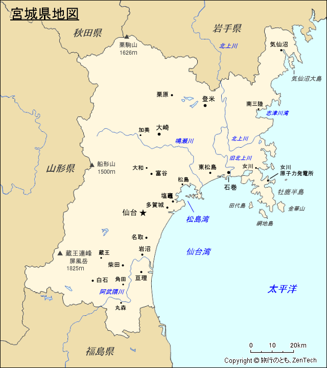 宮城県地図