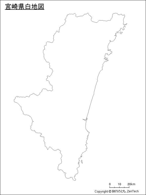 宮崎県白地図