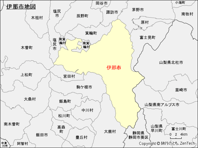 長野県 伊那市地図 旅行のとも Zentech