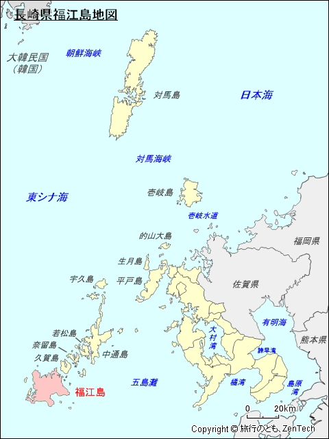 長崎県福江島地図