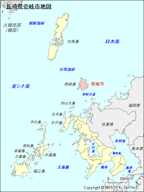 長崎県壱岐市地図