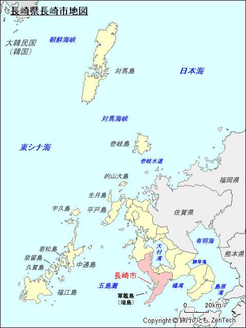 長崎県長崎市地図