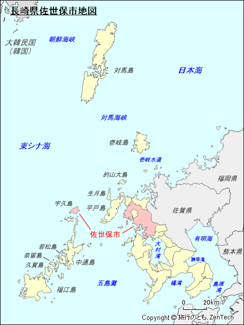 長崎県佐世保市地図