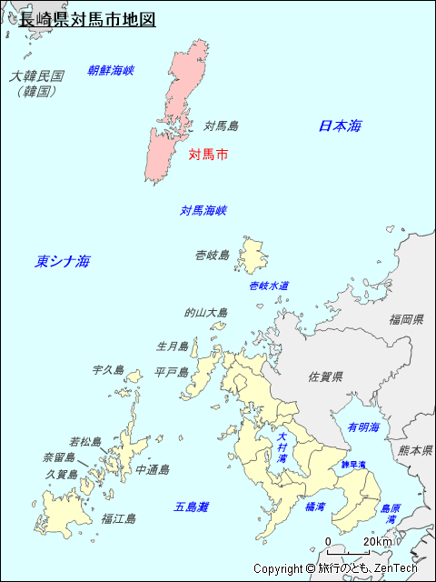 長崎県対馬市地図