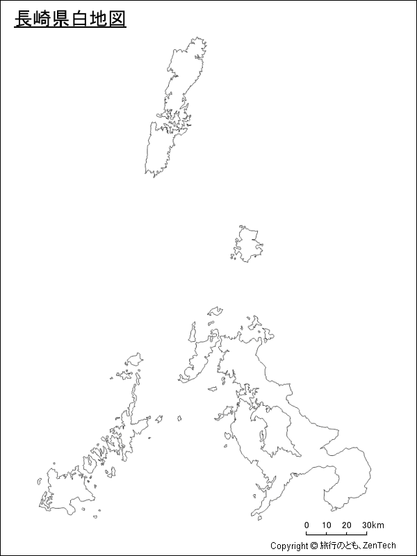 長崎県白地図