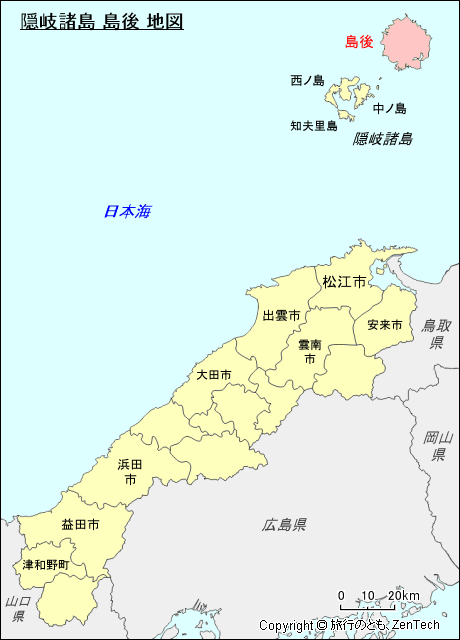 隠岐諸島 島後 地図