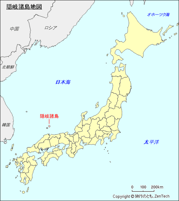 日本 隠岐諸島地図