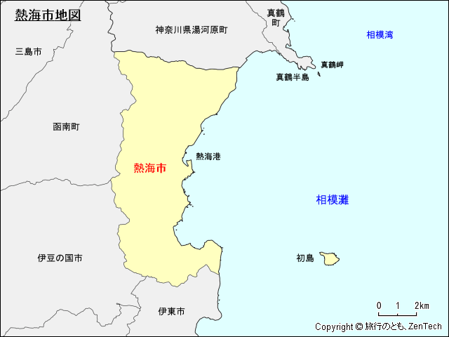 静岡県 熱海市地図 旅行のとも Zentech