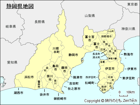 静岡県地図 旅行のとも Zentech