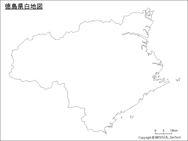 徳島県白地図