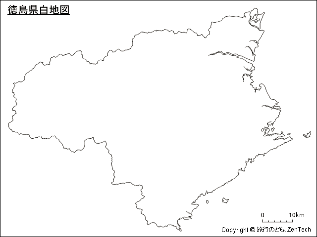 徳島県白地図 旅行のとも Zentech