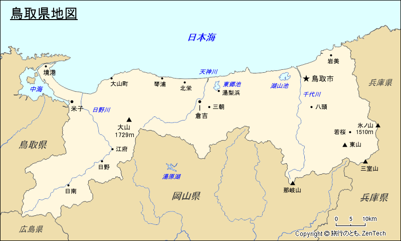 鳥取県地図