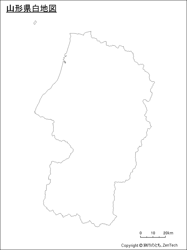 山形県白地図