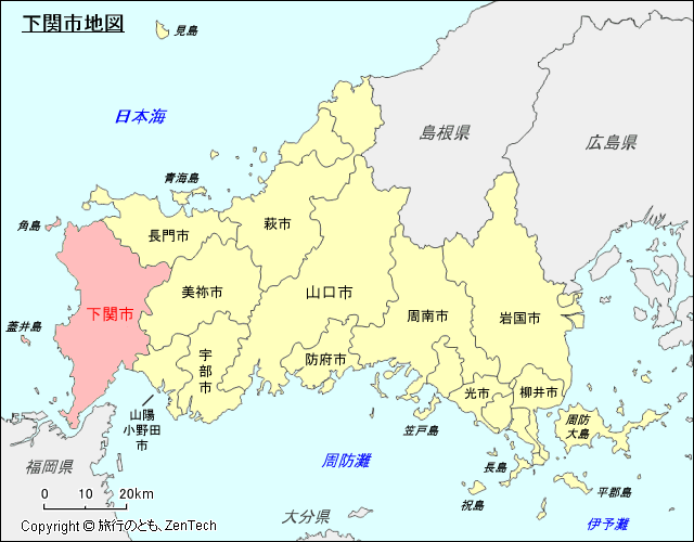 山口県下関市地図