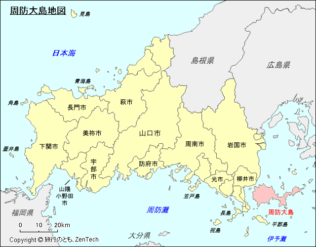 山口県 周防大島地図