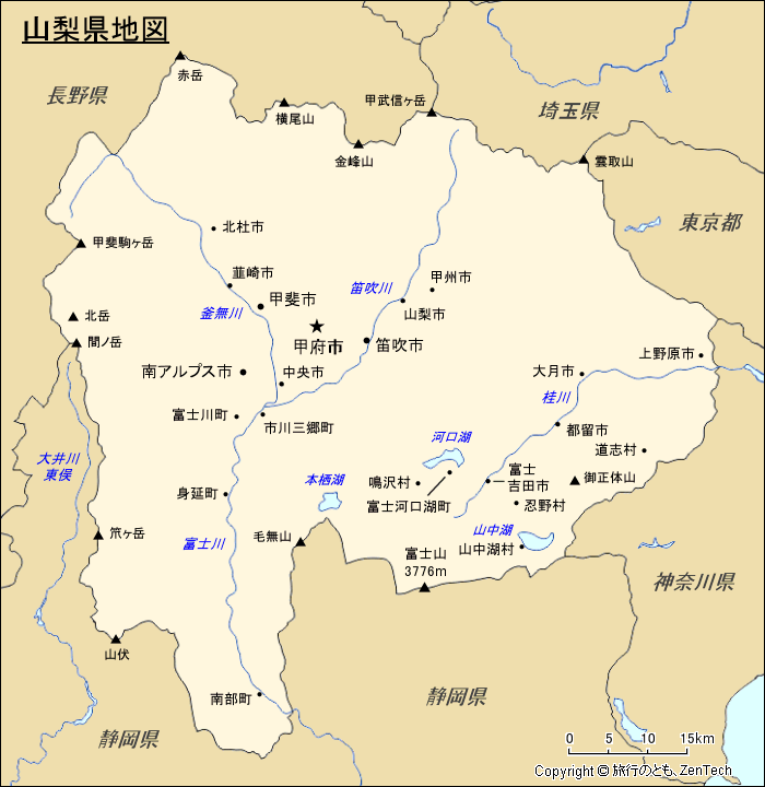 山梨県地図