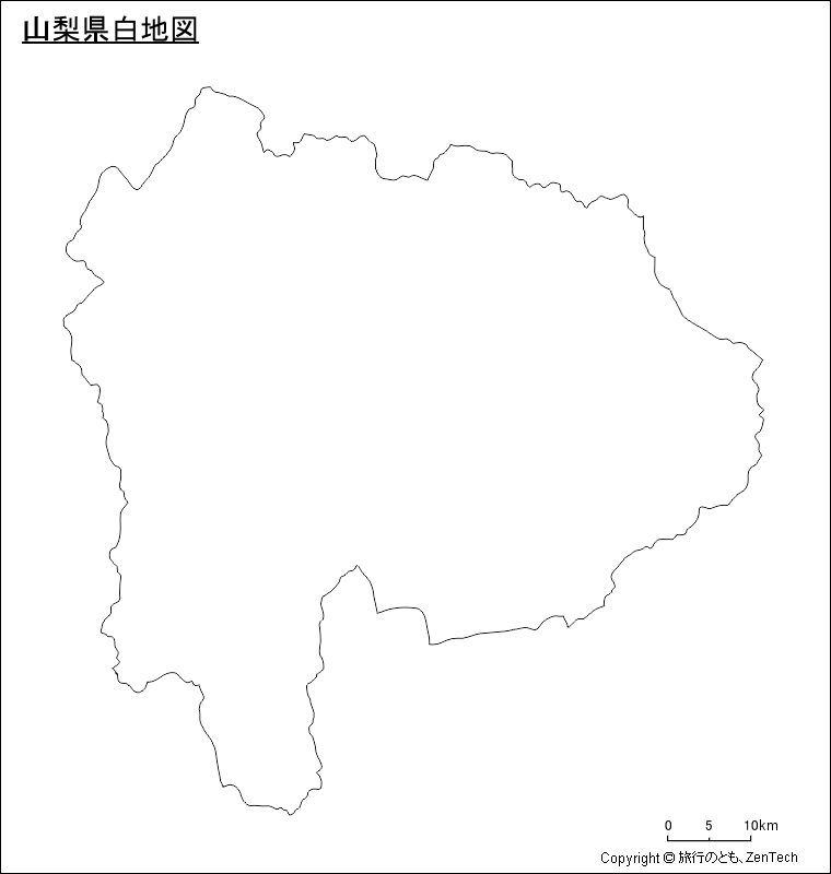 山梨県 白地図