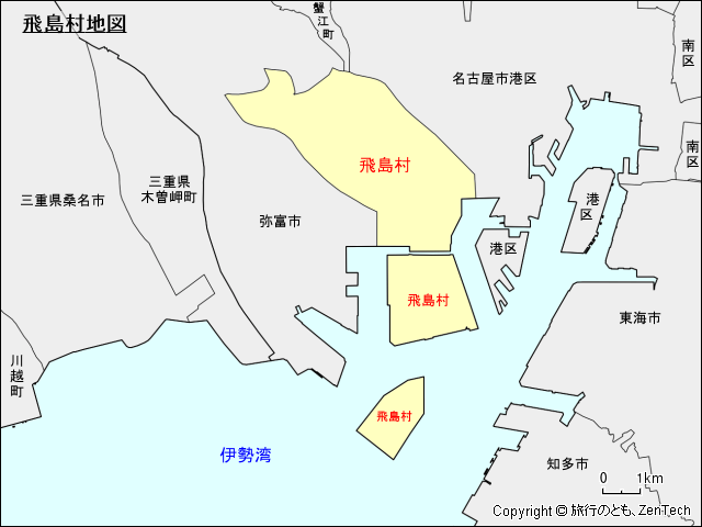 愛知県 飛島村地図 旅行のとも Zentech