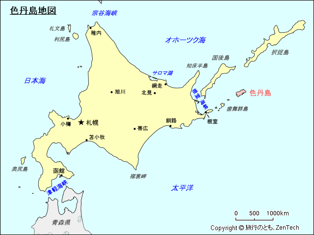 色丹島地図