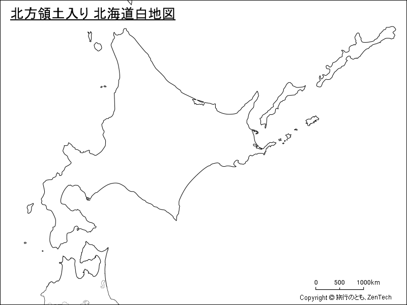 北方領土入り 北海道白地図