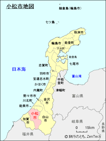 石川県 小松市地図 旅行のとも Zentech