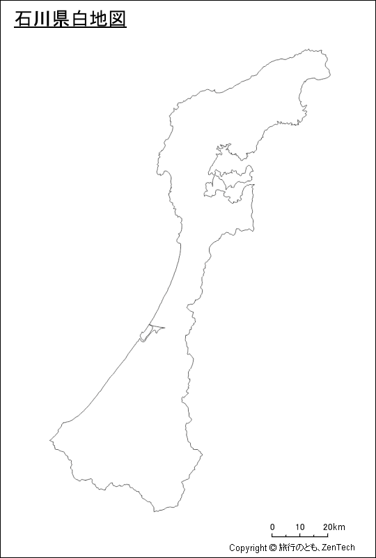 石川県白地図