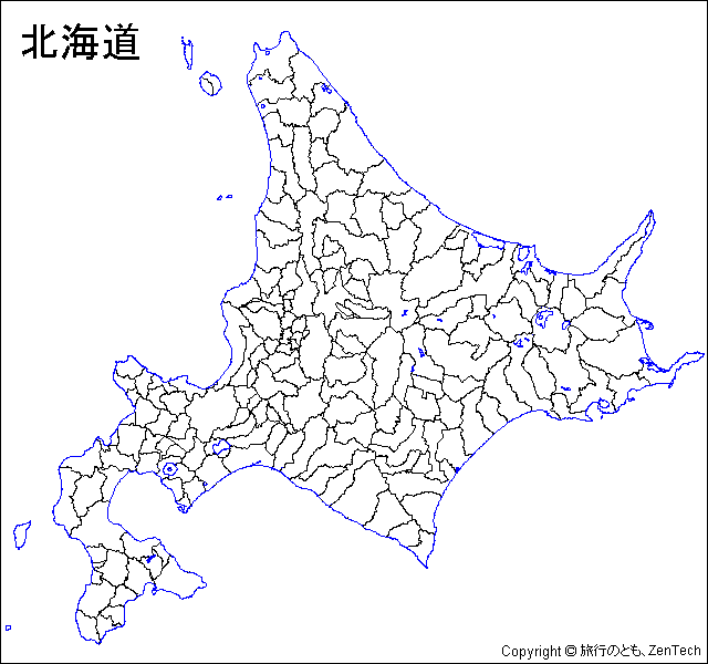 北海道 地域区分地図 旅行のとも Zentech