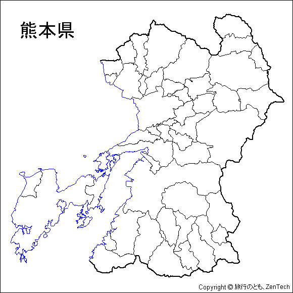 熊本県 市町村地図 旅行のとも Zentech