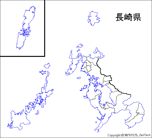 長崎県 市町村地図 旅行のとも Zentech